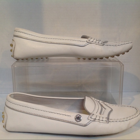 womens white driving moccasins